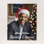 Barack Obama zu Weihnachten in der Weihnachtsmannm Puzzle (Vertikal)