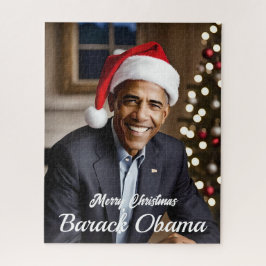 Barack Obama zu Weihnachten in der Weihnachtsmannm Puzzle