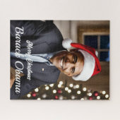 Barack Obama zu Weihnachten in der Weihnachtsmannm Puzzle (Horizontal)