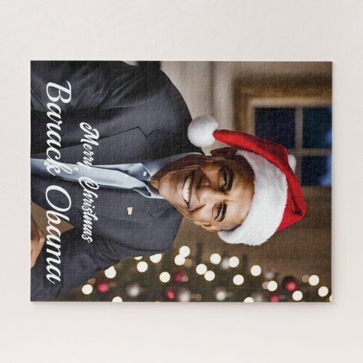 Barack Obama zu Weihnachten in der Weihnachtsmannm Puzzle (Horizontal)