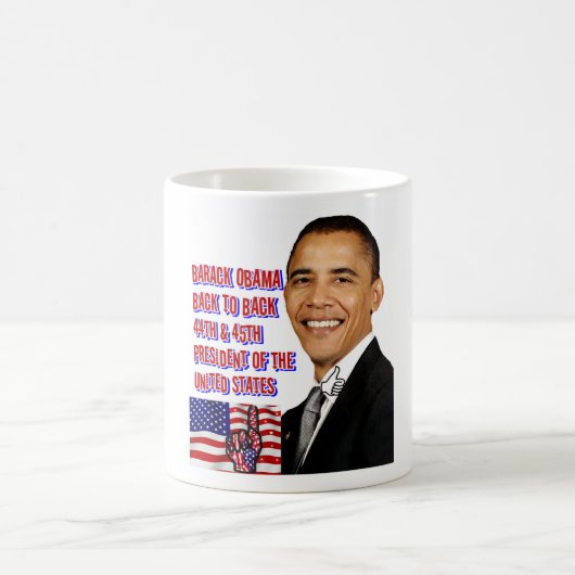 Barack Obama, zurück auf Zurück_ Kaffeetasse (Mittel)