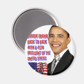 Barack Obama, zurück auf Zurück_ Magnet (Vorderseite/Rückseite)