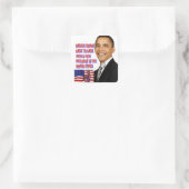 Barack Obama, zurück auf Zurück_ Quadratischer Aufkleber (Tasche)