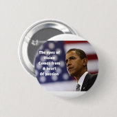 Barack Obamas Herz der Leidenschaft Button (Vorne & Hinten)