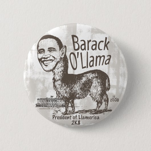 Barack O'Llama 2008 Button (Vorderseite)