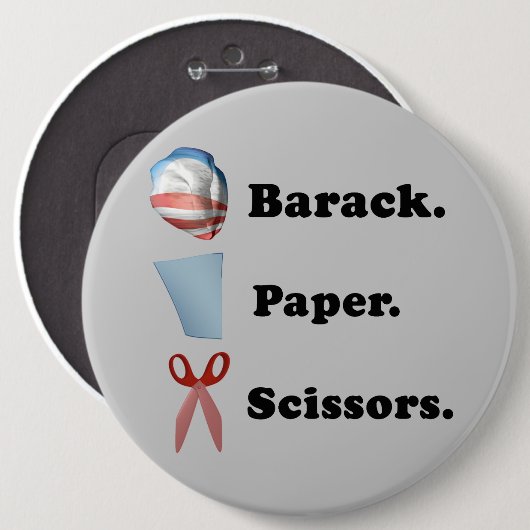 Barack. Papier. Schere Button (Vorne & Hinten)