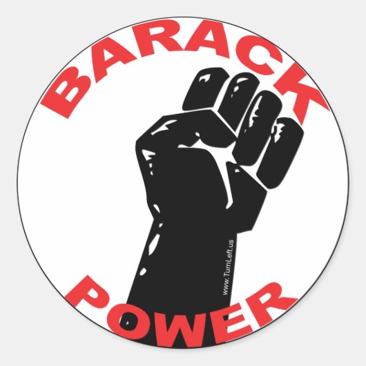 BARACK POWER RUNDER AUFKLEBER (Vorderseite)