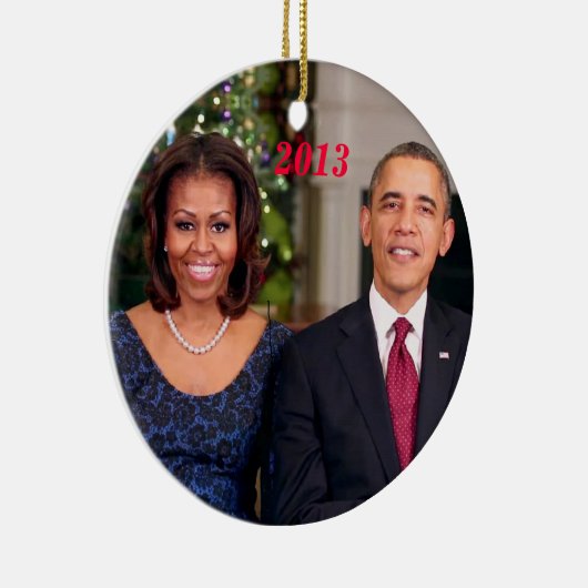 Barack u. Michelle 2013 - Verzierung Keramik Ornament (Rechts)