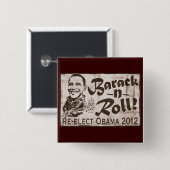 Barack und Gang RollenObama 2012 Button (Vorne & Hinten)