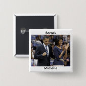 Barack und Knopf Michelle Obama Button (Vorne & Hinten)