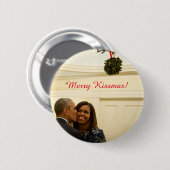 Barack und Michelle Merry Kissmas - Button (Vorne & Hinten)