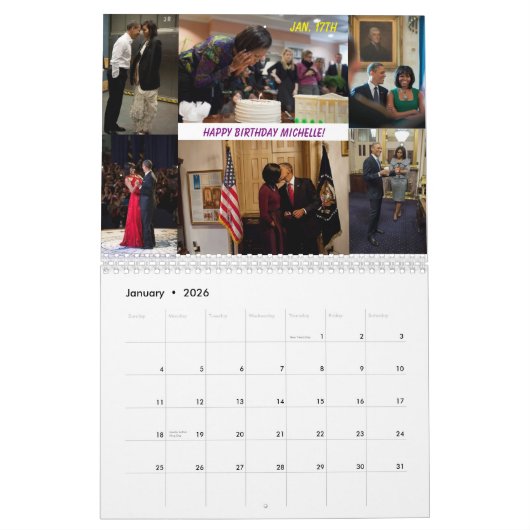 Barack und Michelle Obama 2016 - Kalender (Jan 2026)
