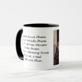 BARACK UND MICHELLE OBAMA BEI 10 DOWNING STREET TASSE (Vorderseite Links)