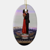 Barack und Michelle Obama Keramik Ornament (Rechts)