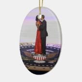 Barack und Michelle Obama Keramik Ornament (Links)