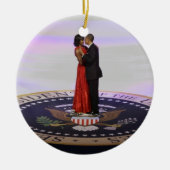 Barack und Michelle Obama Keramik Ornament (Vorne)