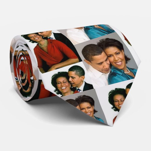 BARACK UND MICHELLE OBAMA KRAWATTE (Gerollt)