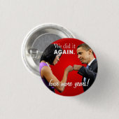 Barack und Michelle Obama Siegfauststoß Button (Vorne & Hinten)