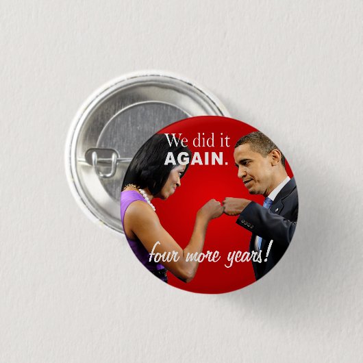 Barack und Michelle Obama Siegfauststoß Button (Vorne & Hinten)