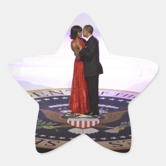 Barack und Michelle Obama Stern-Aufkleber (Vorderseite)