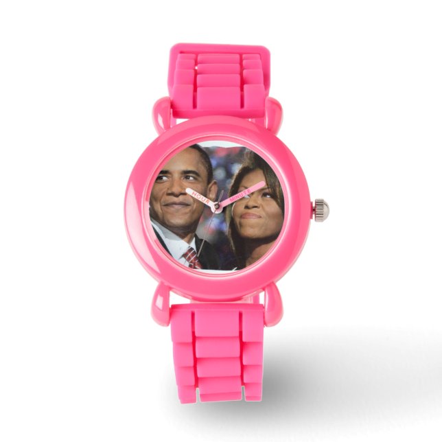BARACK- UND MICHELLE OBAMA-Uhr Armbanduhr (Vorderseite)
