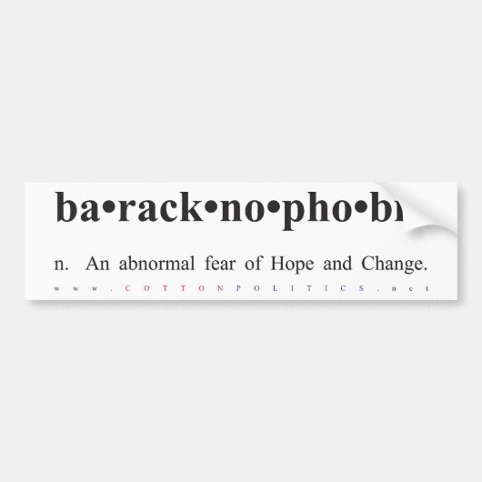 Baracknophobia Autoaufkleber (Vorne)