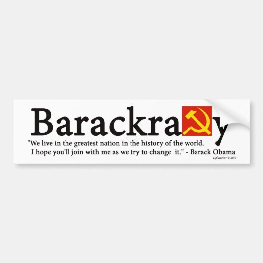 Barackracy Autoaufkleber (Vorne)