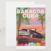 Baracoa Kuba Auto Reiseplakat Briefpapier (Vorne/Hinten)