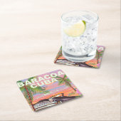 Baracoa Kuba Auto Reiseplakat Rechteckiger Pappuntersetzer (Vor Ort)