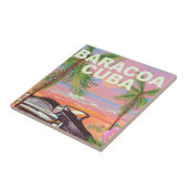 Baracoa Kuba Auto-Reiseposter Fliese (Seite)