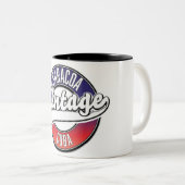 Baracoa-Kuba-Vintages Logo Zweifarbige Tasse (VorderseiteRechts)