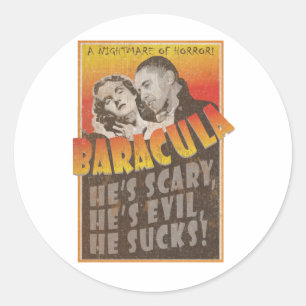 Baracula - Barack Obama Film-Plakat Runder Aufkleber