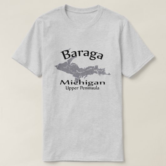 Baraga Michigan Map Design T - Shirt (Design vorne)
