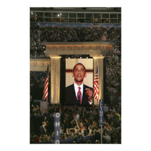 Barak Obama spricht am gestern Abend von Fotodruck