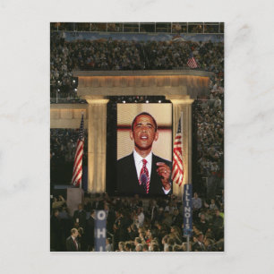 Barak Obama spricht am letzten Abend der Postkarte