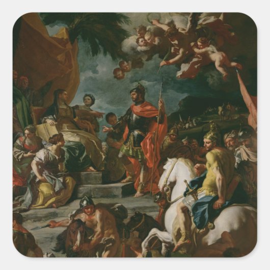 Barak und Deborah Quadratischer Aufkleber (Vorderseite)