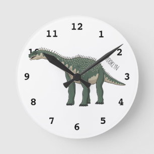 Barapasaurus cartoon illustration runde wanduhr