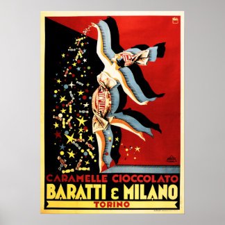 BARATTI & MILANO Caramelle Cioccolato Süßigkeiten Poster