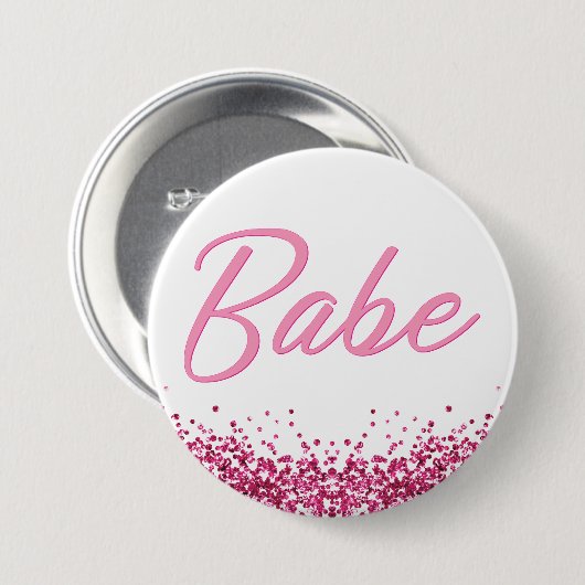 BARB Pink Malibu Puppe Themed Babe Bachelorette Button (Vorne & Hinten)