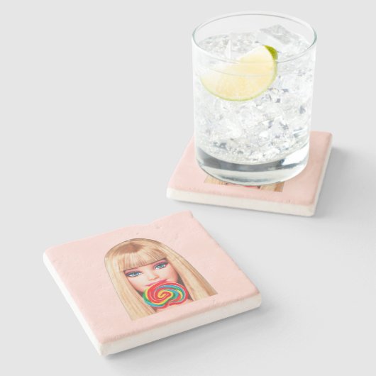 Barb Stone Coaster Steinuntersetzer (Seitenansicht)