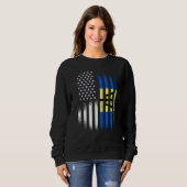 Barbadian American Patriot Grown Country USA Flags Sweatshirt (Vorne ganz)