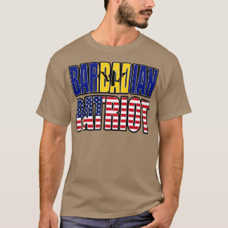 Barbadian American Patriot Pride Heritage Flag Gif T-Shirt