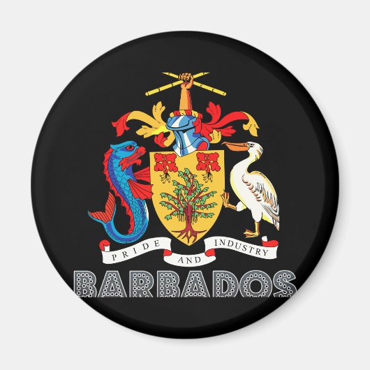 Barbadian Emblem Magnet (Vorne)