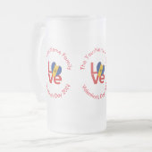 Barbadian Red LIEBE Flag Personalisiert Mattglas Bierglas (Vorderseite Links)