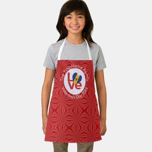 Barbadian Red LIEBE Flag Personalisiert Schürze (Insitu)