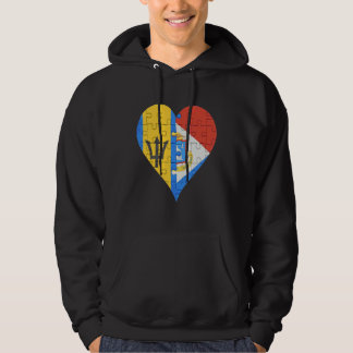Barbadian Sint Maartener Flag Herz Hoodie