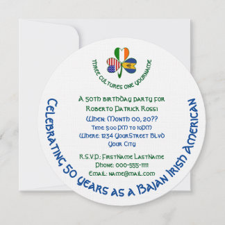 Barbadisch-irisch-amerikanischer Shamrock-Geburtst Einladung