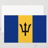 Barbadische Flagge (Barbados) (Bajan) Briefpapier (Vorne/Hinten)