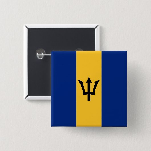 Barbadische Flagge (Barbados) (Bajan) Button (Vorne & Hinten)