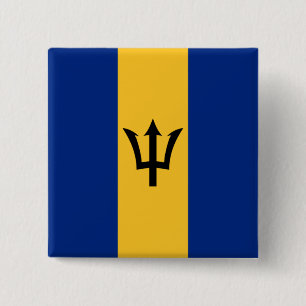 Barbadische Flagge (Barbados) (Bajan) Button